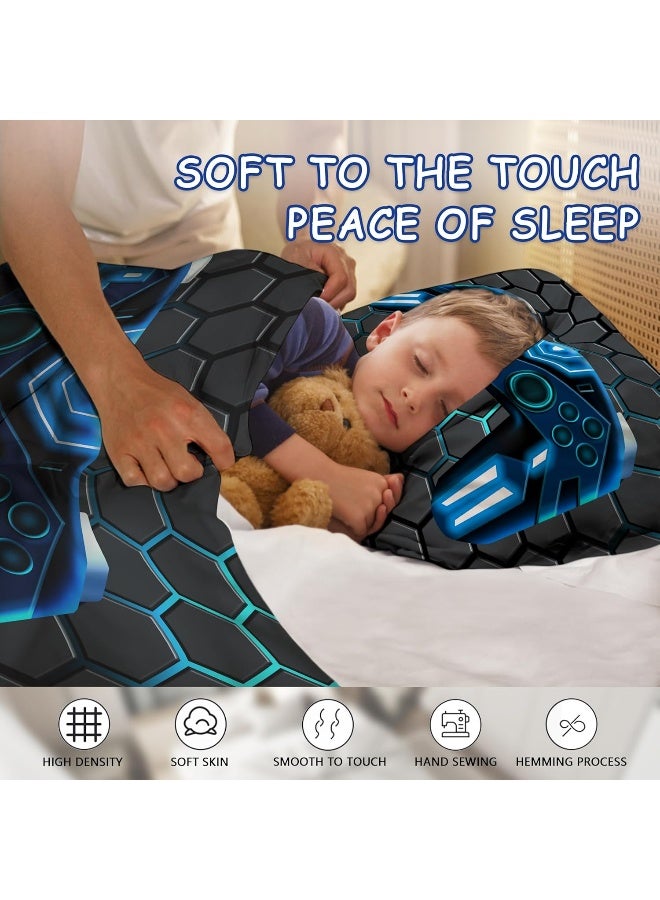 Uyivugmo Kids Gaming Comforter Twin Size Video Game Console Geometric Bedding Sets for Boys Girls Kids 3D Gaming Comforter with 2 Pillowcase - Image 3